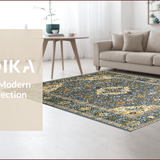 Ultra Soft Area Rug, Non Slip, Stain Resistant, Washable Area Rugs for Living Room, Bedroom, Elegant Floral Patterned Aesthetic(Gray)