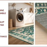 Ultra Soft Area Rug, Non Slip, Stain Resistant, Washable Area Rugs for Living Room, Bedroom, Eclectic Green Floral Arrangement(Green)