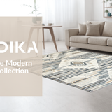 Ultra Soft Area Rug, Non Slip, Stain Resistant, Washable Area Rugs for Living Room, Bedroom, Contemporary Diamond Patterned Charm(Beige)