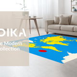 Ultra Soft Area Rug, Non Slip, Stain Resistant, Washable Area Rugs for Living Room, Bedroom, Fun Geometric Number Theme(Blue)