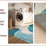 Ultra Soft Area Rug, Non Slip, Stain Resistant, Washable Area Rugs for Living Room, Bedroom, Stylish Minimalist Geometric Flair(Blue)