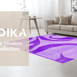 Ultra Soft Area Rug, Non Slip, Stain Resistant, Washable Area Rugs for Living Room, Bedroom, Playful Colorful Shag Elegance(Purple)