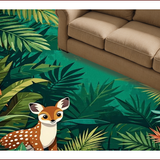 Ultra Soft Area Rug, Non Slip, Stain Resistant, Washable Area Rugs for Living Room, Bedroom, Eclectic Tropical Animal Imagery(Green)