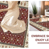 Ultra Soft Area Rug, Non Slip, Stain Resistant, Washable Area Rugs for Living Room, Bedroom, Rich Earthy Floral Trellis Aesthetic(Red)