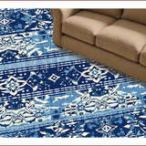 Ultra Soft Area Rug, Non Slip, Stain Resistant, Washable Area Rugs for Living Room, Bedroom, Elegant Blue and White Balcony Carpet(Blue)