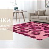Ultra Soft Area Rug, Non Slip, Stain Resistant, Washable Area Rugs for Living Room, Bedroom, Vibrant Plush Faux Fur Rug for 70s Home Decor(Pink)