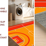 Ultra Soft Area Rug, Non Slip, Stain Resistant, Washable Area Rugs for Living Room, Bedroom, Contemporary Sports Motif Rug(Orange)