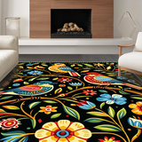 Eclectic Brightly Colored Bird Design(Black)