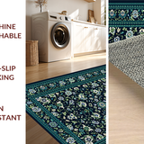 Ultra Soft Area Rug, Non Slip, Stain Resistant, Washable Area Rugs for Living Room, Bedroom, Bold Colorful Ogee Pattern(Blue)