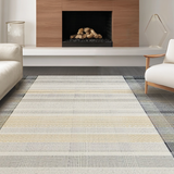 Ultra Soft Area Rug, Non Slip, Stain Resistant, Washable Area Rugs for Living Room, Bedroom, Chic Cozy Checkered Motif(Beige)