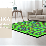Ultra Soft Area Rug, Non Slip, Stain Resistant, Washable Area Rugs for Living Room, Bedroom, City-Themed Green Educational Playroom Carpet(Blue)