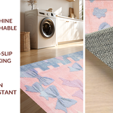 Ultra Soft Area Rug, Non Slip, Stain Resistant, Washable Area Rugs for Living Room, Bedroom, Coquette Bow Bedroom Rug(Pink)