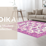 Ultra Soft Area Rug, Non Slip, Stain Resistant, Washable Area Rugs for Living Room, Bedroom, Whimsical Floral Boho Aesthetic(Ivory)