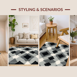 Contemporary Black and White Lattice(Beige)