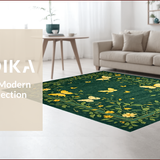 Ultra Soft Area Rug, Non Slip, Stain Resistant, Washable Area Rugs for Living Room, Bedroom, Artistic Dark Green Nature Print(Green)