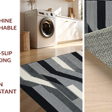 Ultra Soft Area Rug, Non Slip, Stain Resistant, Washable Area Rugs for Living Room, Bedroom, Modern Earthy Tone Striped Pattern(Gray)