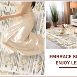 Ultra Soft Area Rug, Non Slip, Stain Resistant, Washable Area Rugs for Living Room, Bedroom, Elegant Ivory Geometric Arrangement(Beige)