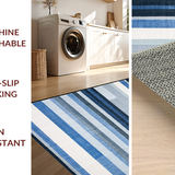 Ultra Soft Area Rug, Non Slip, Stain Resistant, Washable Area Rugs for Living Room, Bedroom, Ombre Striped Area Rug(Blue)