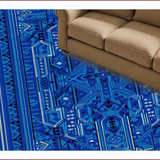 Ultra Soft Area Rug, Non Slip, Stain Resistant, Washable Area Rugs for Living Room, Bedroom, Modern Geometric Trellis(Blue)