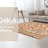 Ultra Soft Area Rug, Non Slip, Stain Resistant, Washable Area Rugs for Living Room, Bedroom, Sophisticated Geometric Braided Accent(Orange)