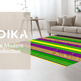 Ultra Soft Area Rug, Non Slip, Stain Resistant, Washable Area Rugs for Living Room, Bedroom, Vibrant Masquerade Ornamentation Style(Purple)