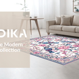 Ultra Soft Area Rug, Non Slip, Stain Resistant, Washable Area Rugs for Living Room, Bedroom, Fresh Springtime Floral Harmony(White)