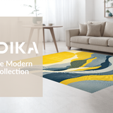 Ultra Soft Area Rug, Non Slip, Stain Resistant, Washable Area Rugs for Living Room, Bedroom, Elegant Distressed Geometric Aesthetic(Yellow)