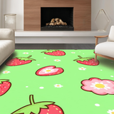 Ultra Soft Area Rug, Non Slip, Stain Resistant, Washable Area Rugs for Living Room, Bedroom, Stylish Modern Sweet Fruit Concept(Green)