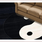 Ultra Soft Area Rug, Non Slip, Stain Resistant, Washable Area Rugs for Living Room, Bedroom, Elegant Traditional Yin Yang Motif(Black)