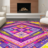 Ultra Soft Area Rug, Non Slip, Stain Resistant, Washable Area Rugs for Living Room, Bedroom, Striking Ogee Pattern in Purple(Purple)