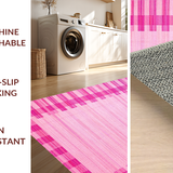 Ultra Soft Area Rug, Non Slip, Stain Resistant, Washable Area Rugs for Living Room, Bedroom, Luxurious Pink Purple Grid(Pink)