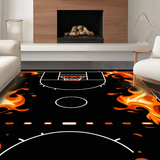 Ultra Soft Area Rug, Non Slip, Stain Resistant, Washable Area Rugs for Living Room, Bedroom, Sporty Modern Graphic Design(Orange)