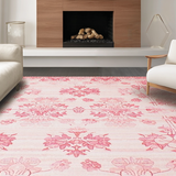 Ultra Soft Area Rug, Non Slip, Stain Resistant, Washable Area Rugs for Living Room, Bedroom, Enchanting Dreamy Floral Motifs(Pink)