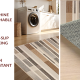 Ultra Soft Area Rug, Non Slip, Stain Resistant, Washable Area Rugs for Living Room, Bedroom, Stylish Striped Boho Neutral Palette(Beige)