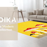 Ultra Soft Area Rug, Non Slip, Stain Resistant, Washable Area Rugs for Living Room, Bedroom, Whimsical Earthy Mushroom Motif(Yellow)