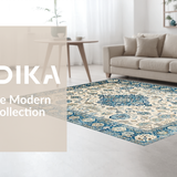 Ultra Soft Area Rug, Non Slip, Stain Resistant, Washable Area Rugs for Living Room, Bedroom, Rustic Whimsical Floral Composition(White)