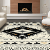 Ultra Soft Area Rug, Non Slip, Stain Resistant, Washable Area Rugs for Living Room, Bedroom, Sophisticated Black and Cream Design(Gray)