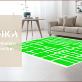 Ultra Soft Area Rug, Non Slip, Stain Resistant, Washable Area Rugs for Living Room, Bedroom, Interactive Green City Map Playroom Rug(Green)