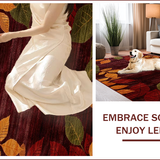 Ultra Soft Area Rug, Non Slip, Stain Resistant, Washable Area Rugs for Living Room, Bedroom, Charming Autumn Color Palette(Maroon)