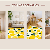 Ultra Soft Area Rug, Non Slip, Stain Resistant, Washable Area Rugs for Living Room, Bedroom, Vibrant Lemon Fruit Aesthetic(Yellow)