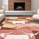 Ultra Soft Area Rug, Non Slip, Stain Resistant, Washable Area Rugs for Living Room, Bedroom, Vibrant Nature-Inspired Decorative Style(Brown)