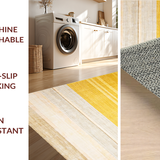 Ultra Soft Area Rug, Non Slip, Stain Resistant, Washable Area Rugs for Living Room, Bedroom, Stylish Farmhouse Inspired Decor(Yellow)