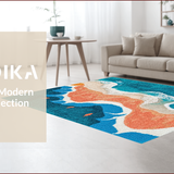 Ultra Soft Area Rug, Non Slip, Stain Resistant, Washable Area Rugs for Living Room, Bedroom, Nautical Beach Themed Living Room Area Carpet(Orange)