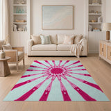 Pink Starburst Mandala Area Rug
