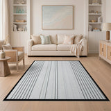 Geometric Modern Modern Black White Vertical Stripe Area Rug