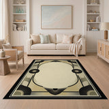 Art Deco Gold Sunburst Geometric Rug