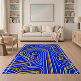 Rainbow Race Track Kids Cartoon Area Rug