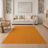 Vibrant Orange Woven Geometric Area Rug