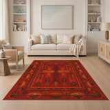 Red Southwestern Arrow Area Rug
