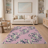 Whimsical Pink Swirl Area Rug